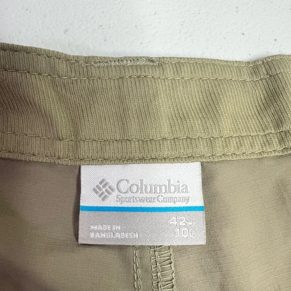 Columbia Kestrel Trail Cargo Shorts Mens 42 Tan Khaki Omni-Shade Belt Hiking NEW